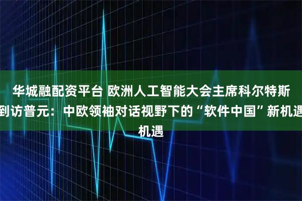 华城融配资平台 欧洲人工智能大会主席科尔特斯到访普元:中欧领袖对话视野下的“软件中国”新机遇